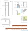 Radaway Idea Black Kdj kabina 120x90cm prawa szkło przejrzyste rysunek techniczny